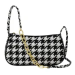 Chic Black Houndstooth Bag - Alif Bags